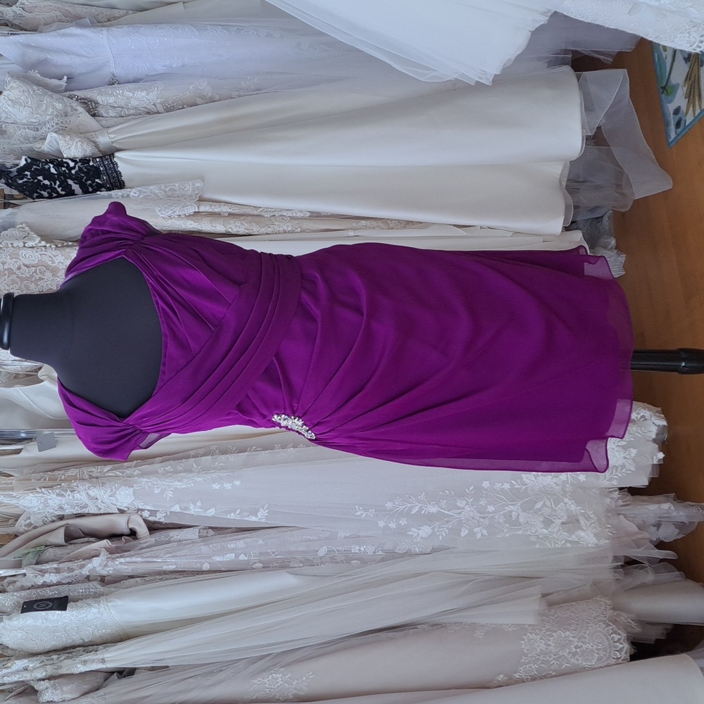 Jade Purple Ruched Cocktail Dress with Beaded Accent